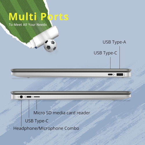 HP 15.6" HD chromebook Laptop, Intel Pentium N6000 Processor, 64GB eMMC Storage, 8GB LPDDR4 RAM, Intel HD Graphics, 720P HD Webcam, Mineral Silver,