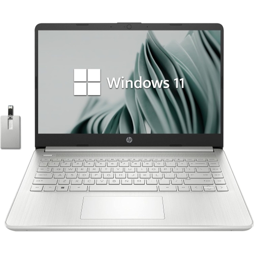 HP 14" FHD Lightweight Laptop, Intel Pentium Silver N6000, 64GB eMMC Storage, 4GB RAM, 720p Webcam, Intel UHD Graphics, Wi-Fi 5, Bluetooth, HD Audio,
