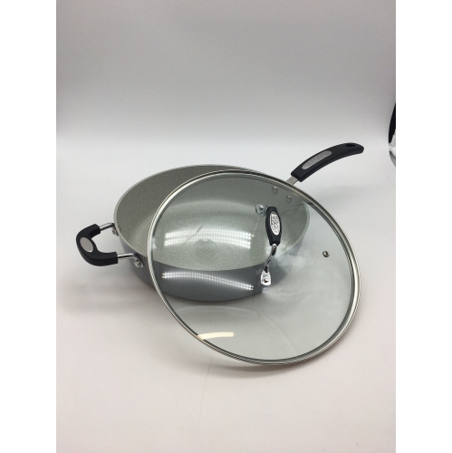 The Rock Terra 12" Ceramic Non-Stick Deep Fry Pan with Lid