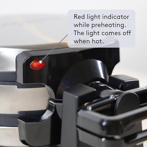 JS Gourmet – gaufrier belge double, rotation à 180°, surface antiadhésive, acier inoxydable