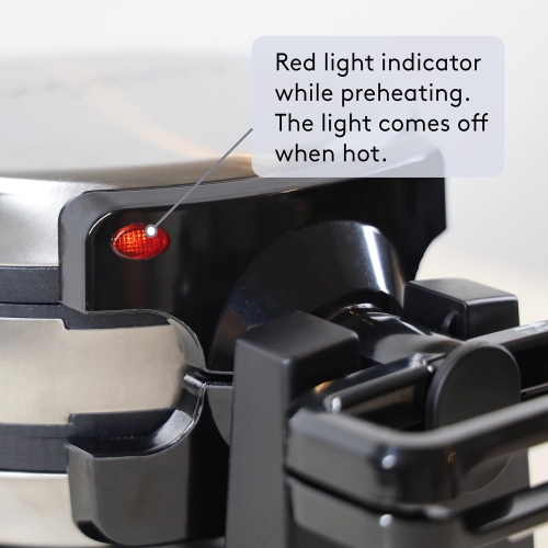 JS Gourmet – gaufrier belge double, rotation à 180°, surface antiadhésive, acier inoxydable