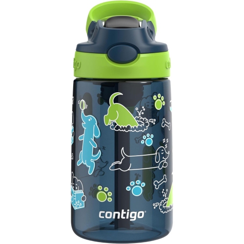 Contigo - Children's Water Bottle, Leak-Proof Lid, 414ml Capacity, Dog Pattern