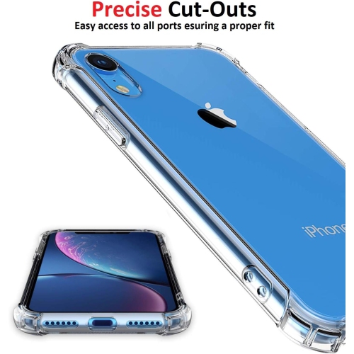 Apple iPhone XR Soft Gel Clear Case with Shockproof Bumper Durable Transparent Cover with Impact-Resistant Protection