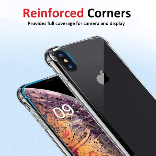 Étui souple en gel transparent pour iPhone X/XS d'Apple avec pare-chocs transparent résistant aux chocs et durable avec protection résistante aux