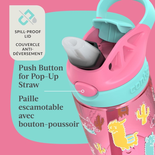 Contigo - bouteille d'eau pour enfants, couvercle antifuite, capacité 414 ml, motif Alpaca