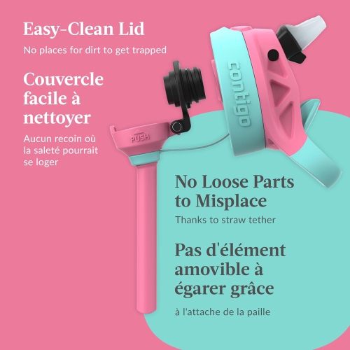 Contigo - bouteille d'eau pour enfants, couvercle antifuite, capacité 414 ml, motif Alpaca