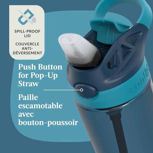 Contigo - bouteille d'eau pour enfants, couvercle antifuite, capacité 591&nbsp;ml, bleu