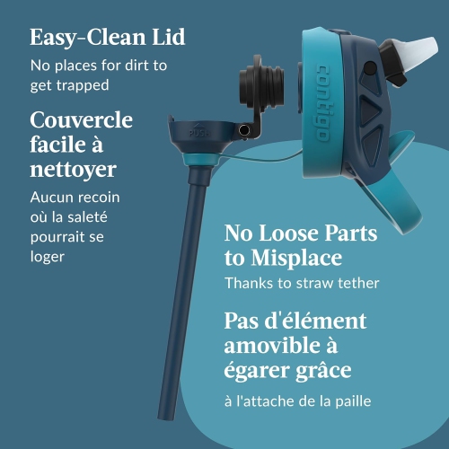 Contigo - bouteille d'eau pour enfants, couvercle antifuite, capacité 591&nbsp;ml, bleu