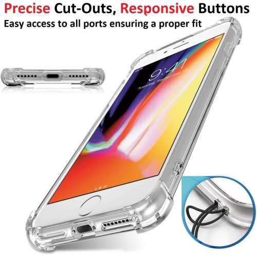 Apple iPhone 7 plus / iPhone 8 plus Étui transparent antichoc pare-chocs durable transparent avec protection résistante aux chocs