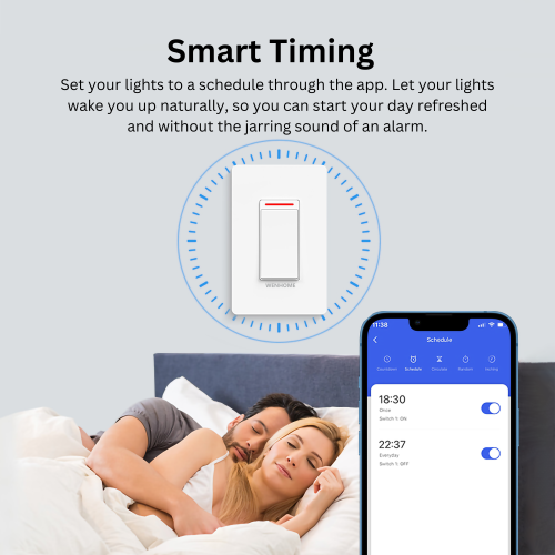WENHOME 3-Way Smart Light Switch, Neutral Wire and 2.4 GHZ WiFi Required, Remote and voice control, Works with Alexa and Google Home, No Hub