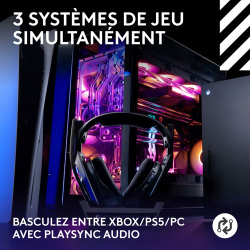 Casque de jeu sans fil A50 LIGHTSPEED de Logitech avec station d'accueil - Noir