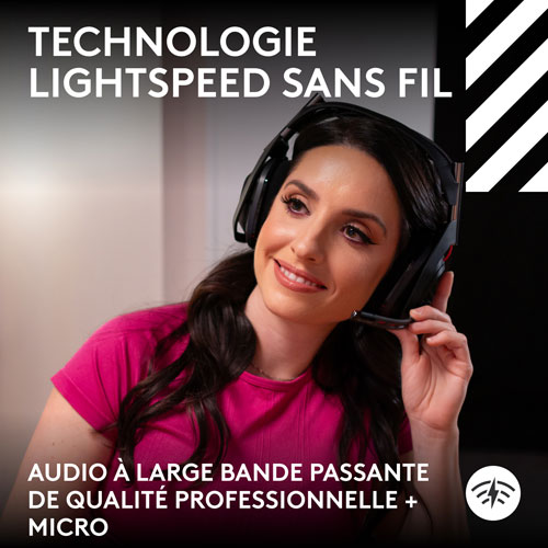 Casque de jeu sans fil A50 LIGHTSPEED de Logitech avec station d'accueil - Noir