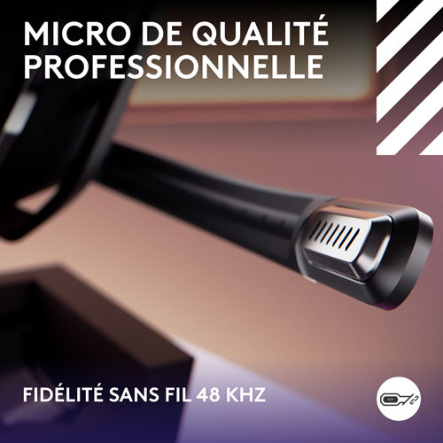 Casque de jeu sans fil A50 LIGHTSPEED de Logitech avec station d'accueil - Noir