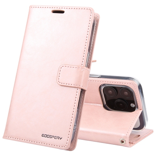 TopSave Goospery Bluemoon Card Slot w/Magnetic Clip Leather Folio Wallet Flip For iPhone 16 Pro Max, Rose Gold