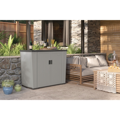 Suncast : 130 gal Unité de rangement Backyard Oasis - Gris tourterelle