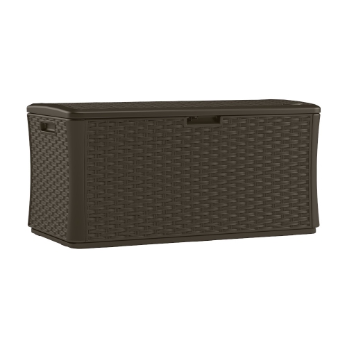 SUNCAST  - 134 Gal. Extra Large Wicker Deck Box - Java