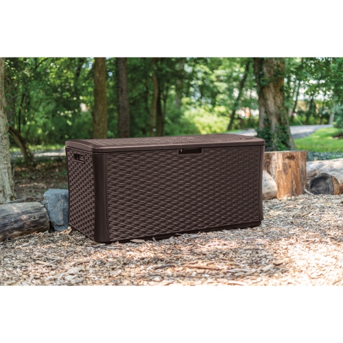 Suncast - 134 Gal. Extra Large Wicker Deck Box - Java