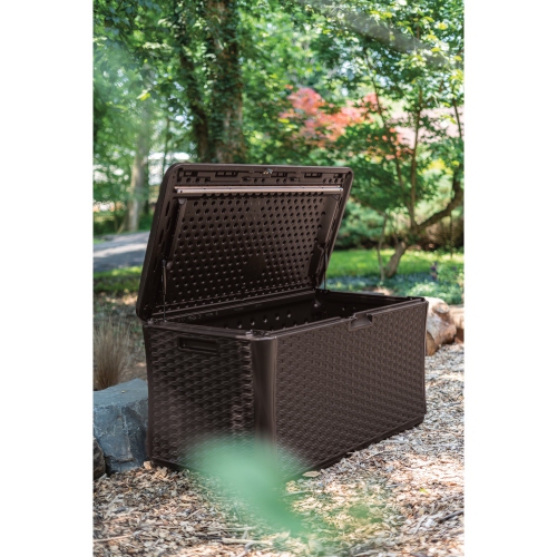 Suncast - 134 Gal. Extra Large Wicker Deck Box - Java