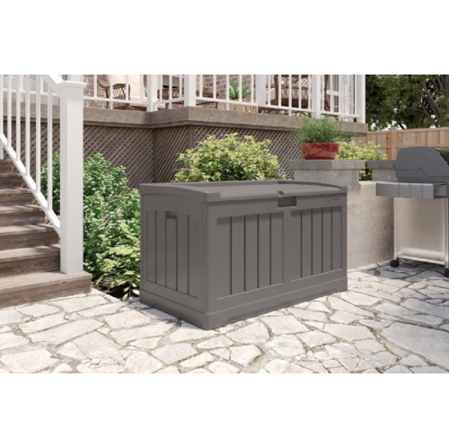 Suncast - 50 Gal. Medium Deck Box w/Seat - Stoney