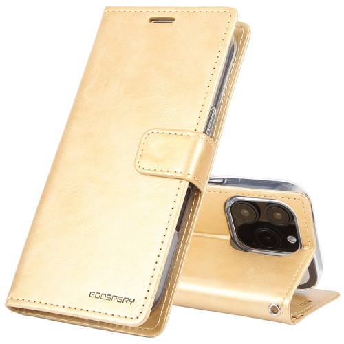 TopSave Goospery Bluemoon Card Slot w/Magnetic Clip Leather Folio Wallet Flip For iPhone 16 Pro Max, Gold