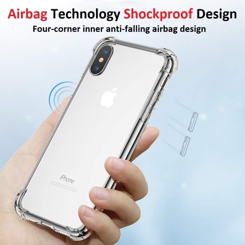 Apple iPhone Xs Max Clear Case with Shockproof Bumper Durable Transparent Cover with Impact-Resistant Protection