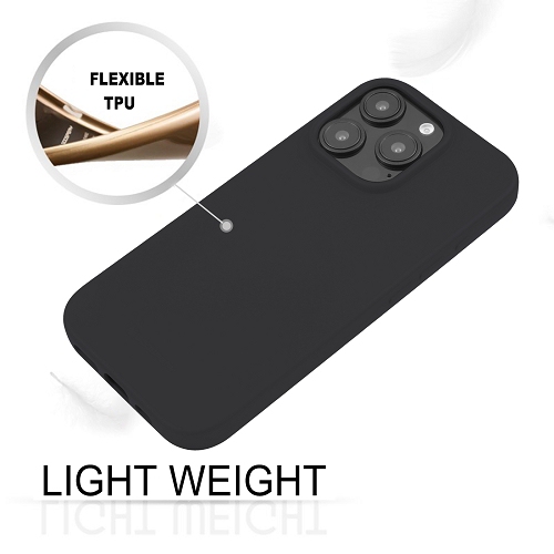 TopSave Goospery Soft Feeling Jelly Silky Slim Bumper Case For iPhone 16 Pro Max, Black