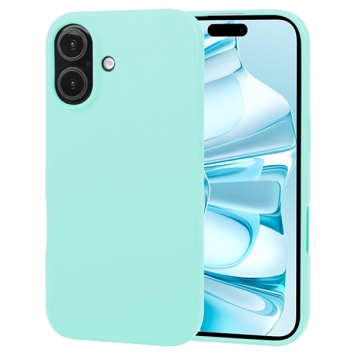 GOOSPERY  Topsave Soft Feeling Jelly Silky Slim Bumper Case for Iphone 16 (6.1), Teal/mint