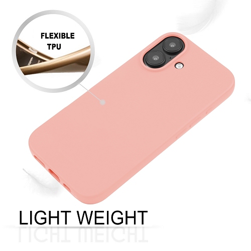 TopSave Goospery Soft Feeling Jelly Silky Slim Bumper Case For iPhone 16 Plus, Pink