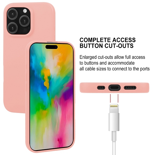 TopSave Goospery Soft Feeling Jelly Silky Slim Bumper Case For iPhone 16 Pro Max, Pink