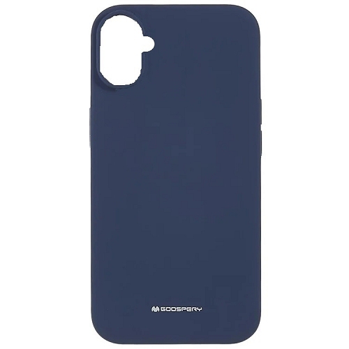TopSave Goospery Liquid Silicone Gel Rubber Full Body Protection Cover Case For iPhone 16 Plus, Navy Blue