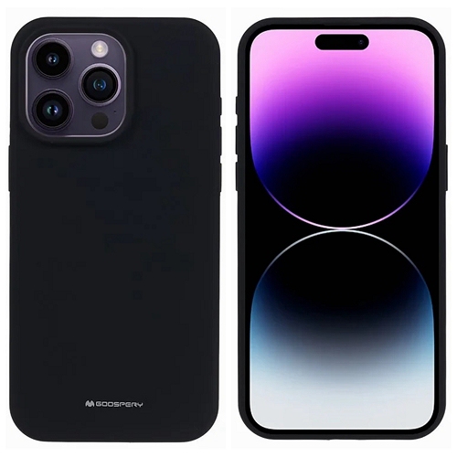 TopSave Goospery Liquid Silicone Gel Rubber Full Body Protection Cover Case For iPhone 16 Pro, Black