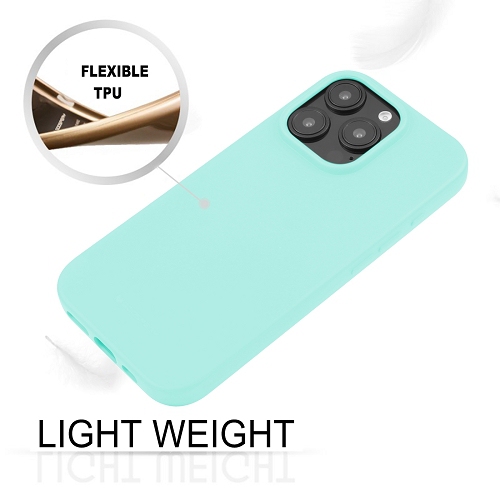 TopSave Goospery Soft Feeling Jelly Silky Slim Bumper Case For iPhone 16 Pro, Teal/Mint