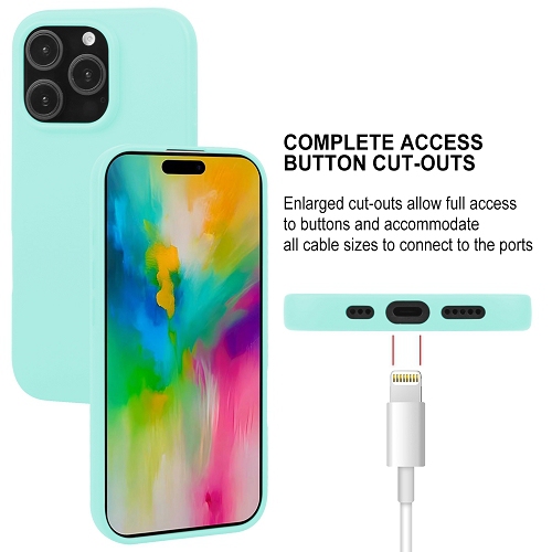 TopSave Goospery Soft Feeling Jelly Silky Slim Bumper Case For iPhone 16 Pro, Teal/Mint