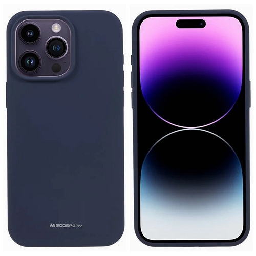 TopSave Goospery Liquid Silicone Gel Rubber Full Body Protection Cover Case For iPhone 16 Pro, Navy Blue