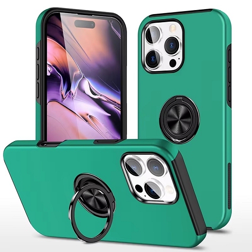 TopSave – combinaison de dos en polycarbonate de couleur unie « Hidden Series » avec étui protecteur intérieur en TPUR noir pour iPhone 16 Pro, vert