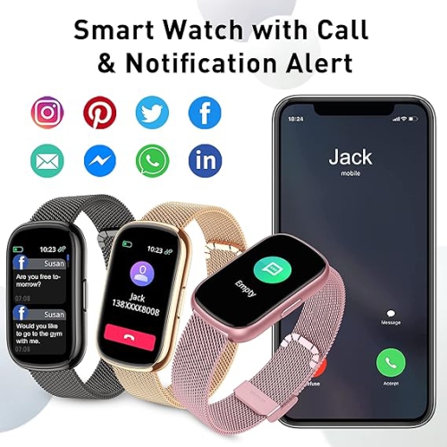 Slim Fitness Tracker, Smart Watch with Heart Rate, Blood Oxygen, Blood Pressure and Sleep Monitor, Activity Tracker & Pedometer, Calories Step