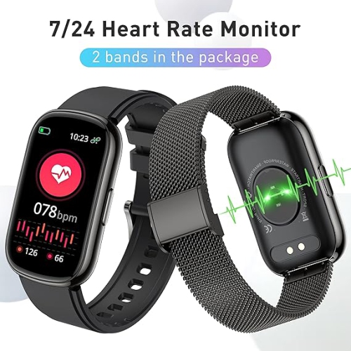 Slim Fitness Tracker, Smart Watch with Heart Rate, Blood Oxygen, Blood Pressure and Sleep Monitor, Activity Tracker & Pedometer, Calories Step