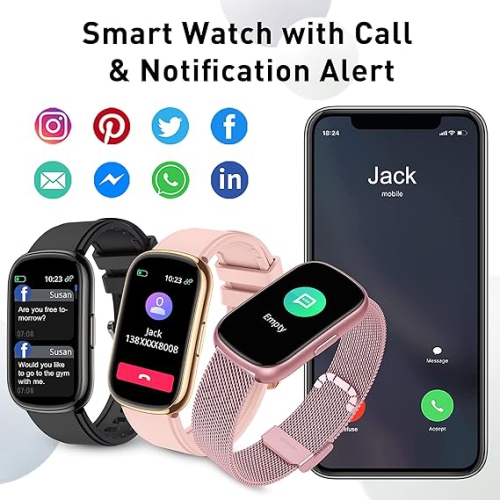 Slim Fitness Tracker, Smart Watch with Heart Rate, Blood Oxygen, Blood Pressure and Sleep Monitor, Activity Tracker & Pedometer, Calories Step