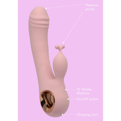 Euphoria - Vibrateur double stimulation - Saint-Valentin rose