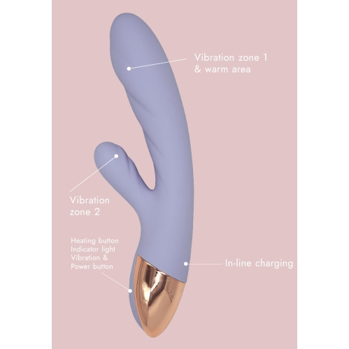 Amour - Dual Stimulation Warming Vibrator - Love Me Lilac