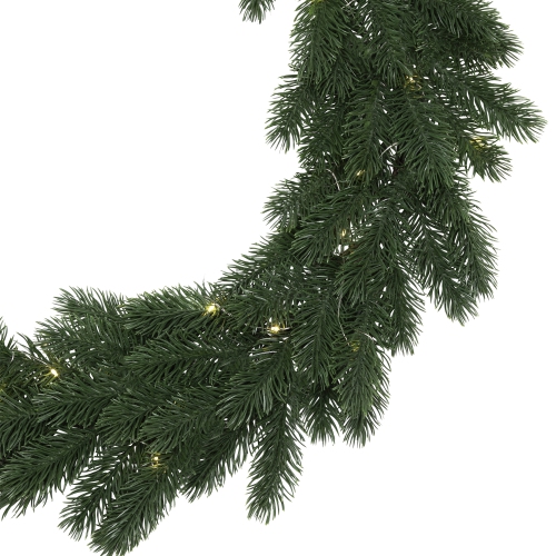 Pre-Lit Battery Operated Lush Pine Artificial Christmas Wreath - 24" - Clear Lights