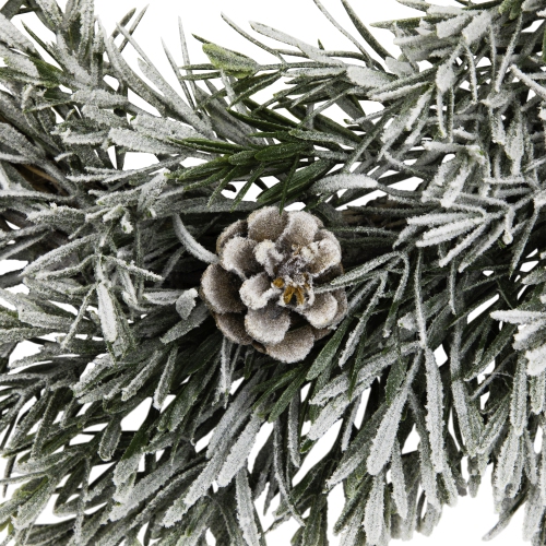 Pine Cones and Berries Flocked Rosemary Artificial Christmas Wreath - 20" - Unlit