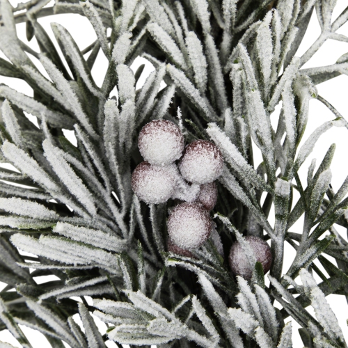 Pine Cones and Berries Flocked Rosemary Artificial Christmas Wreath - 20" - Unlit
