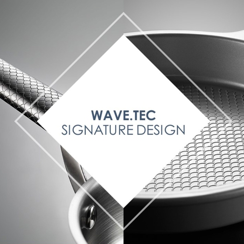 Starfrit the Rock Wave 3.3L Stainless Steel Saucepan with Lid and Wave.Tec