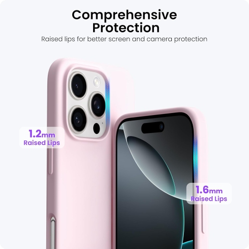 ORNARTO Compatible with iPhone 16 Pro Case 6.3",Liquid Silicone 3 Layers Full Covered Soft Gel Rubber Phone Case, Shockproof Protective Cover-Chalk