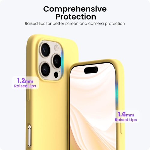ORNARTO Compatible with iPhone 16 Pro Max Case 6.9",Liquid Silicone 3 Layers Full Covered Soft Gel Rubber Phone Case, Shockproof Protective