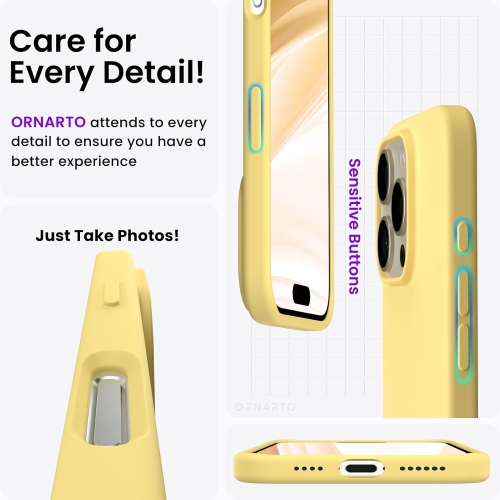 ORNARTO Compatible with iPhone 16 Pro Max Case 6.9",Liquid Silicone 3 Layers Full Covered Soft Gel Rubber Phone Case, Shockproof Protective