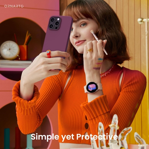 ORNARTO compatible avec l’étui iPhone 16 Pro Max 6,9 po, 3 couches de silicone liquide, étui pour téléphone en caoutchouc souple entièrement