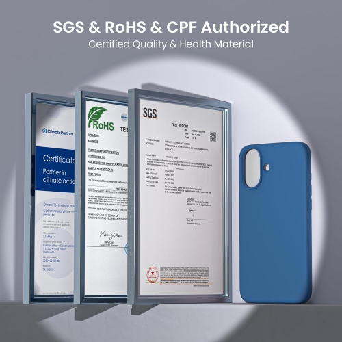 ORNARTO Compatible with iPhone 16 Plus Case 6.7",Liquid Silicone 3 Layers Full Covered Soft Gel Rubber Phone Case, Shockproof Protective Cover-Blue