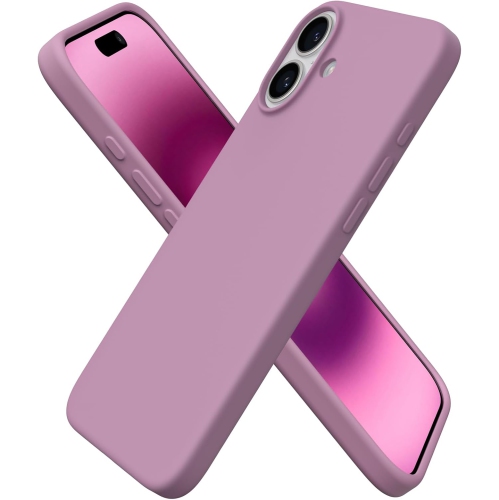 ORNARTO Compatible with iPhone 16 Plus Case 6.7",Liquid Silicone 3 Layers Full Covered Soft Gel Rubber Phone Case, Shockproof Protective Cover-Lilac